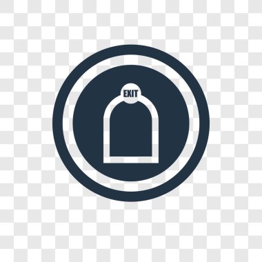 Saydam arka plan üzerinde çıkış logo tasarımı izole çıkış vektör simgesi