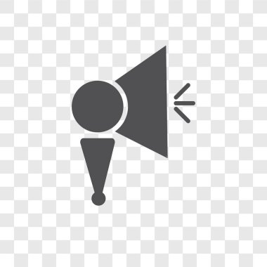 Saydam arka plan üzerinde Megaph izole Megafon vektör simgesi