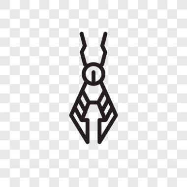 Saydam arka plan üzerinde pense logo tasarımı izole pense vektör simgesi