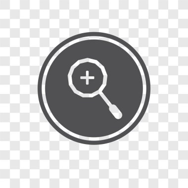 Zoom şeffaf arka plan üzerinde izole vektör simgesinde yakınlaştırın 