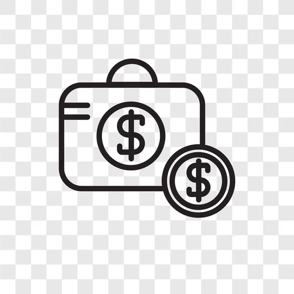 Icono de vector de bolsa de dinero aislado sobre fondo transparente, diseño de logotipo de bolsa de dinero — Vector de stock