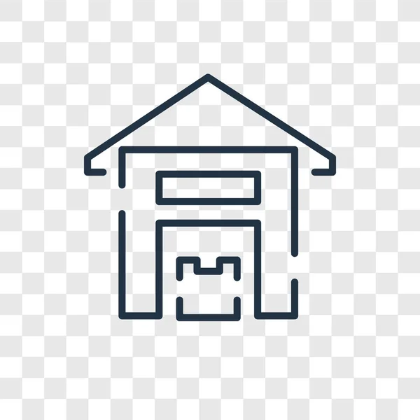 Lageret vektor ikon isoleret på gennemsigtig baggrund, Warehouse logo design – Stock-vektor