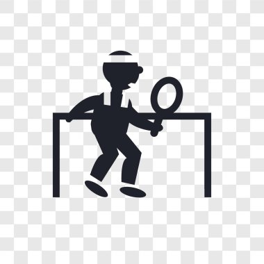 Ping pong vektör simgesi üzerinde şeffaf backgr izole çalmaya adam