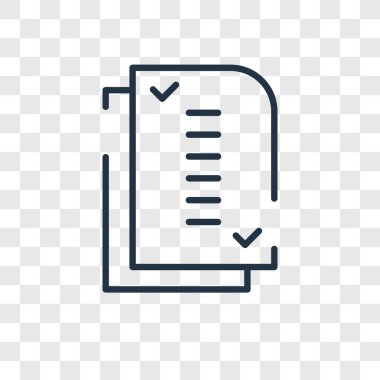 Saydam arka plan üzerinde denetim listesi logo tasarımı izole denetim listesi vektör simgesi