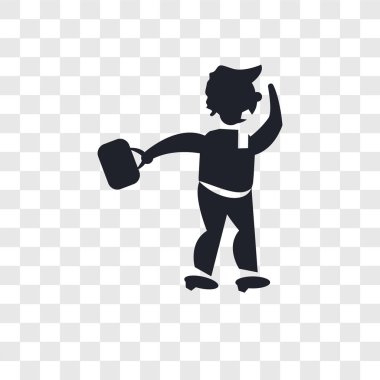 Adam yürüme yoluyla rüzgar vektör simgesi üzerinde şeffaf izole