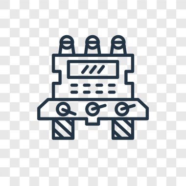 Saydam arka plan üzerinde makine logo tasarımı izole makine vektör simgesi