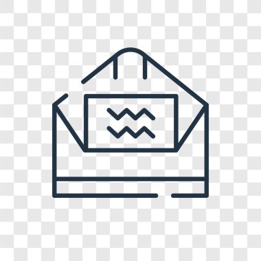 E-posta vektör simgesi şeffaf arka plan üzerinde e-posta logo tasarımı izole