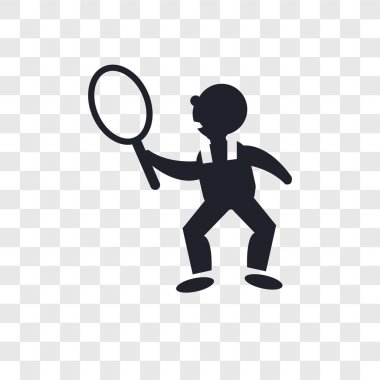 Şeffaf arka plan, Te izole tenis oyuncu vektör simgesi