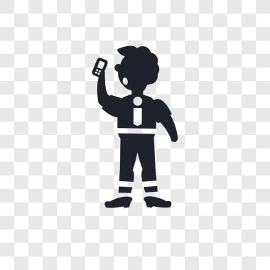 Zarif adam telefon vektör simgesi üzerinde transp izole aracılığıyla konuşan