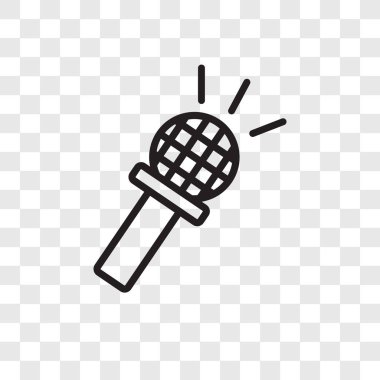 Saydam arka plan üzerinde mikrofon logo tasarımı izole mikrofon vektör simgesi