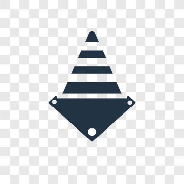 Saydam arka plan üzerinde koni logo tasarımı izole koni vektör simgesi