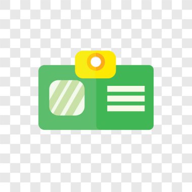 Saydam arka plan üzerinde kimlik kartı izole kimlik kartı vektör simgesi 