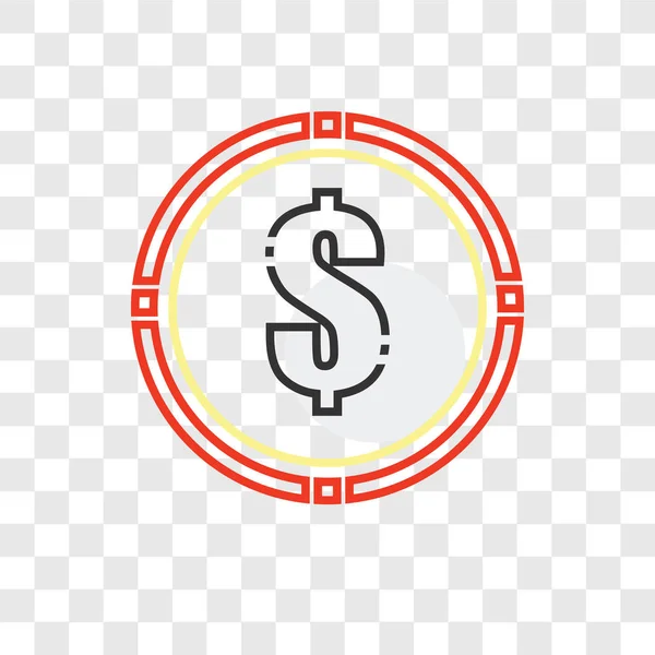 Dollarn vektor ikonen isolerad på transparent bakgrund, Dollar lo — Stock vektor
