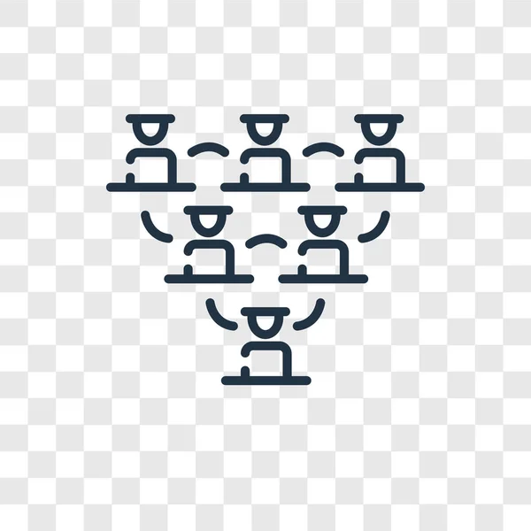 Hiërarchische structuur vector pictogram geïsoleerd op transparante achtergrond, hiërarchische structuur logo ontwerp — Stockvector