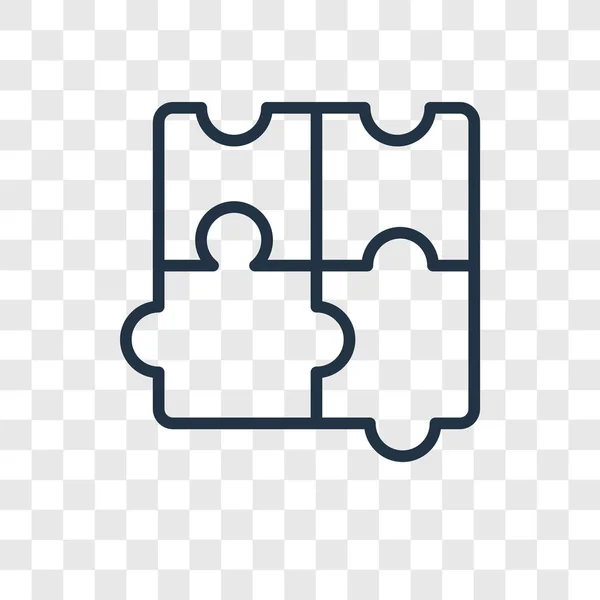 Puzzle icono del vector aislado sobre fondo transparente, diseño del logotipo del rompecabezas — Vector de stock
