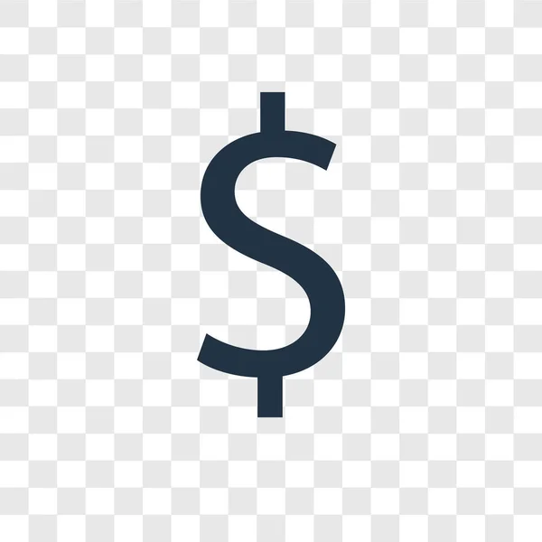 Dollaro icona vettoriale isolato su sfondo trasparente, Dollaro logo design — Vettoriale Stock