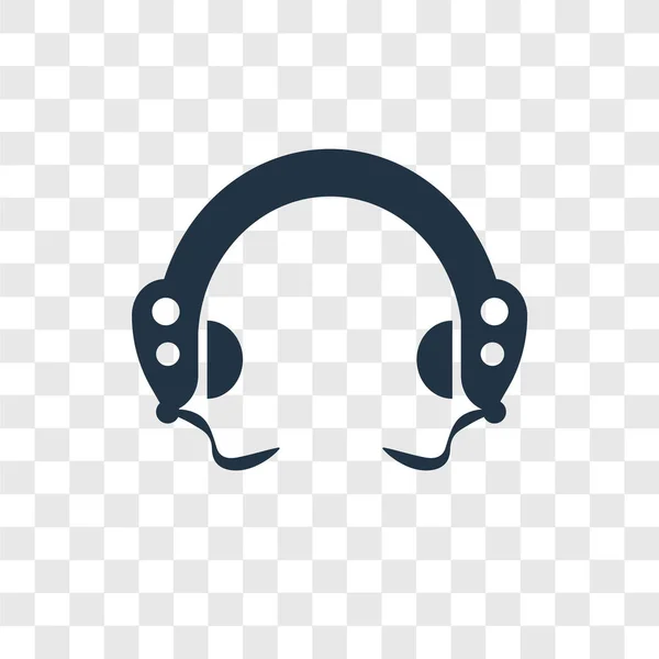 Headphones vector icon isolated on transparent background, Headphones logo design — Stock Vector