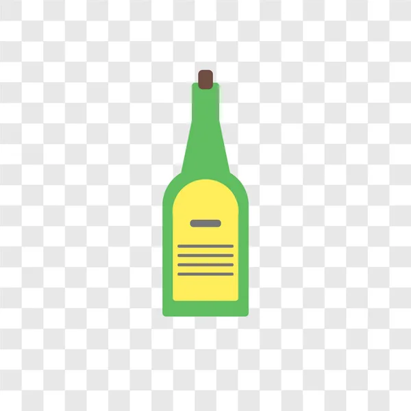 Vino botella vector icono aislado sobre fondo transparente, vino botella logotipo diseño — Vector de stock