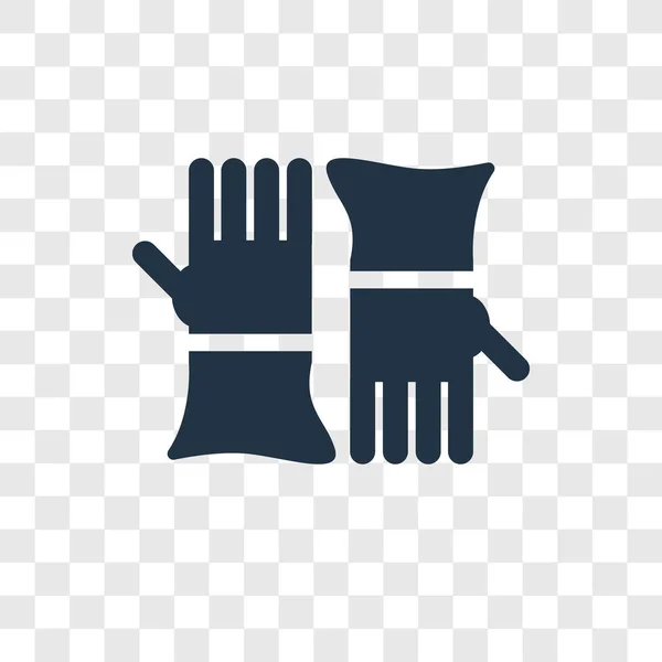 Rękawiczki wektor ikona na białym tle na przezroczystym tle, projektowanie logo rękawice — Wektor stockowy