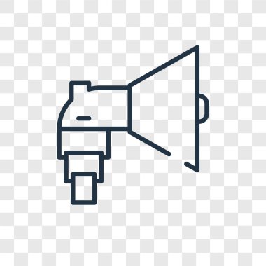 Saydam arka plan üzerinde megafon logo tasarımı izole Megafon vektör simgesi