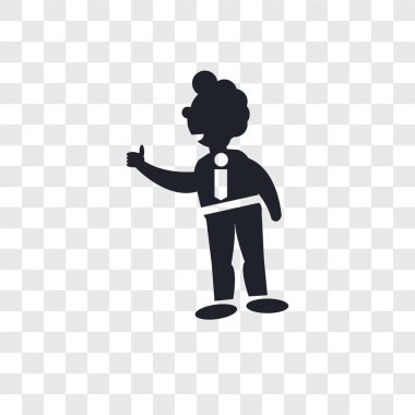 Şeffaf backgro izole iş adamı vektör simge kadar mıyım