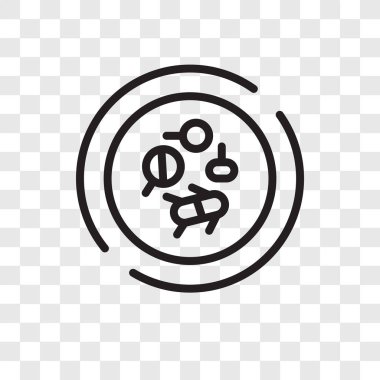 Saydam arka plan üzerinde Petri kabına logo tasarımı izole petri kabına vektör simgesi