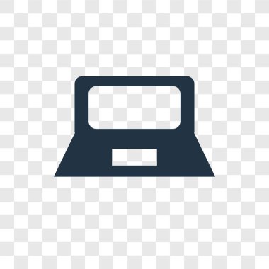 Saydam arka plan üzerinde Laptop tasarım logo izole dizüstü vektör simgesi
