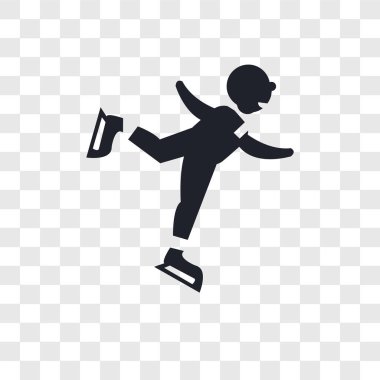 Buz pateni adam vektör simgesi üzerinde şeffaf arka plan izole, 