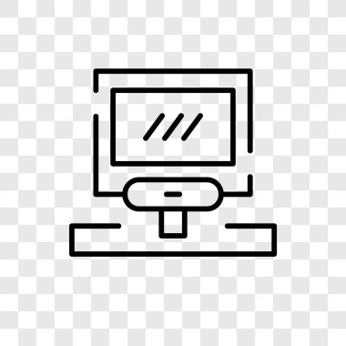 Saydam arka plan üzerinde bilgisayar logo tasarımı izole bilgisayar vektör simgesi