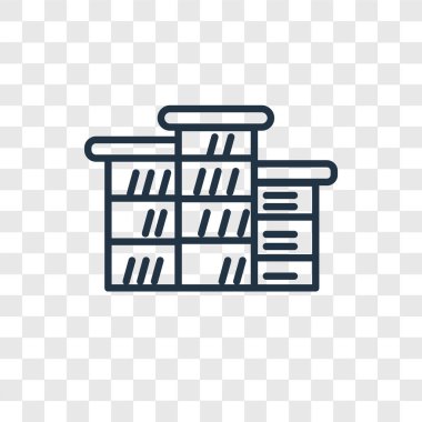 Saydam arka plan üzerinde kitaplığı logo tasarımı izole Kütüphane vektör simgesi