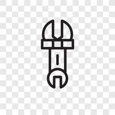 Saydam arka plan üzerinde İngiliz anahtarı logo tasarımı izole anahtar vektör simgesine