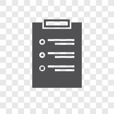 Saydam arka plan üzerinde liste logosu d izole listesi vektör simgesi