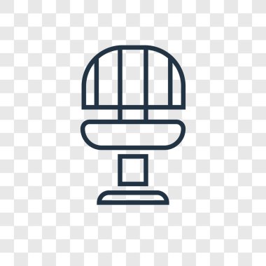 Saydam arka plan üzerinde sandalye logo tasarımı izole sandalye vektör simgesi