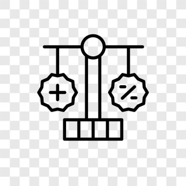 Saydam arka plan üzerinde denge logo tasarımı izole denge vektör simgesi