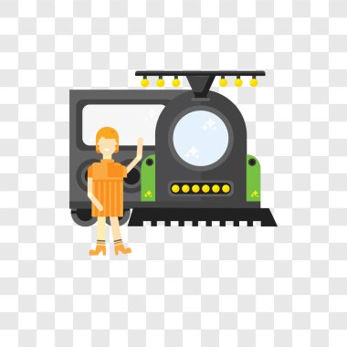 Saydam arka plan üzerinde tren logo izole tren vektör simgesi