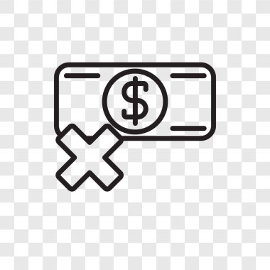 Saydam arka plan üzerinde kaybı logo tasarımı izole kaybı vektör simgesi