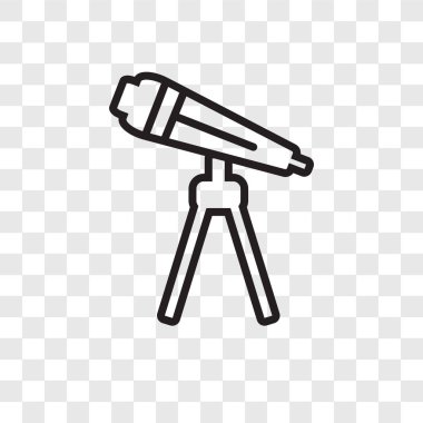 Saydam arka plan üzerine teleskopu logo tasarımı izole teleskop vektör simgesi