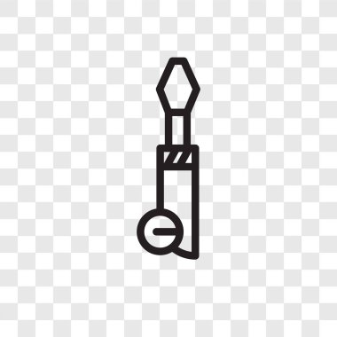 Saydam arka plan üzerinde tornavida logo tasarımı izole tornavida vektör simgesi