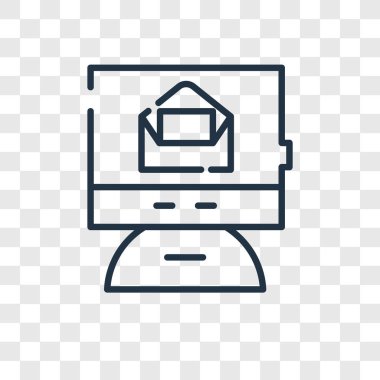 E-posta vektör simgesi şeffaf arka plan üzerinde e-posta logo tasarımı izole