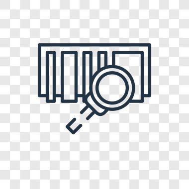 Saydam arka plan üzerinde barkod logo tasarımı izole barkod vektör simgesi