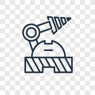 Saydam arka plan üzerinde matkap logo tasarımı izole matkap vektör simgesi