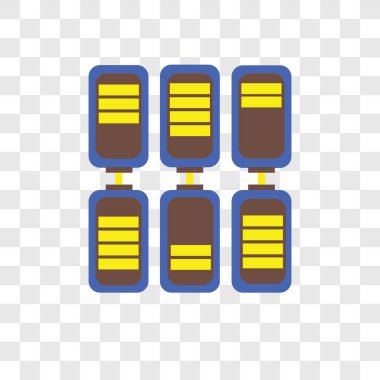 Saydam arka plan üzerinde pil izole pil vektör simgesi 