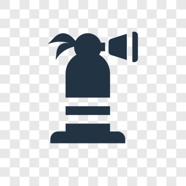 Saydam arka plan üzerinde yangın söndürücü logo tasarımı izole yangın söndürücü vektör simgesi