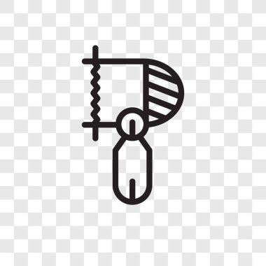 Saydam arka plan üzerinde testere logo tasarımı izole vektör simge gördüm