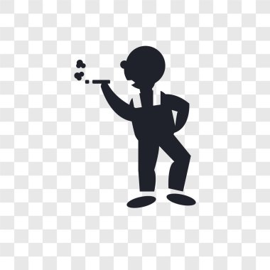 Saydam arka plan üzerinde Smok izole yasaktır adam vektör simgesi