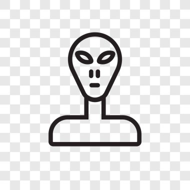 Saydam arka plan üzerinde uzaylı logo tasarımı izole uzaylı vektör simgesi