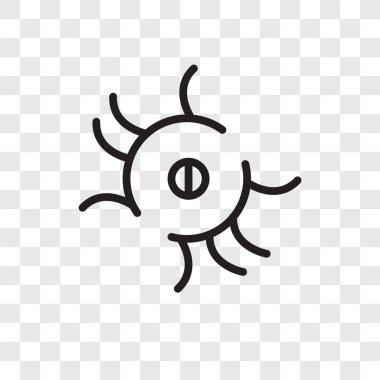 Saydam arka plan üzerinde bakteri logo tasarımı izole bakteri vektör simgesi