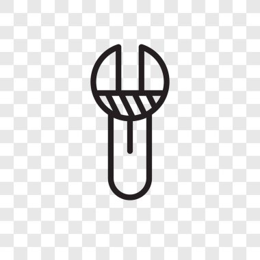 Saydam arka plan üzerinde İngiliz anahtarı logo tasarımı izole anahtar vektör simgesine