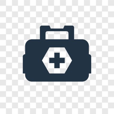 Saydam arka plan üzerinde ilk yardım kiti logo tasarımı izole ilk yardım kiti vektör simgesi