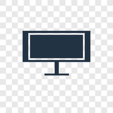 Saydam arka plan üzerinde bilgisayar logo tasarımı izole bilgisayar vektör simgesi